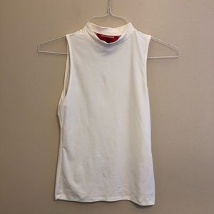 White high neck tank top